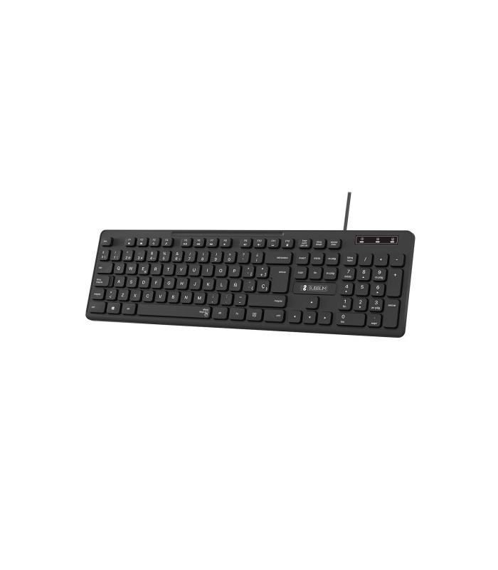 SUBBLIM Teclado Ergonmico Business Slim Silencioso con cable USB