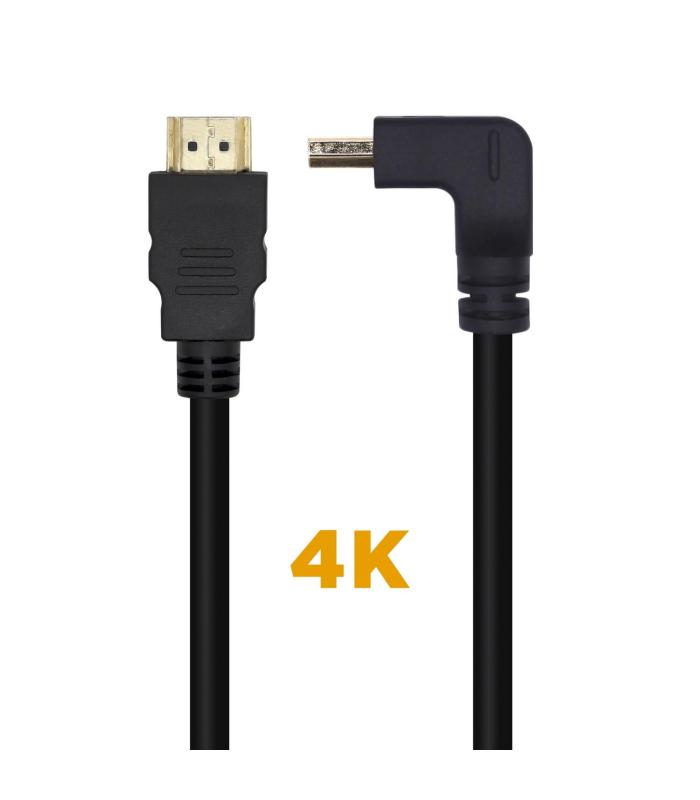 Cable HDMI 2.0 4K Aisens A120-0456  HDMI Macho - HDMI Macho  1m  Negro