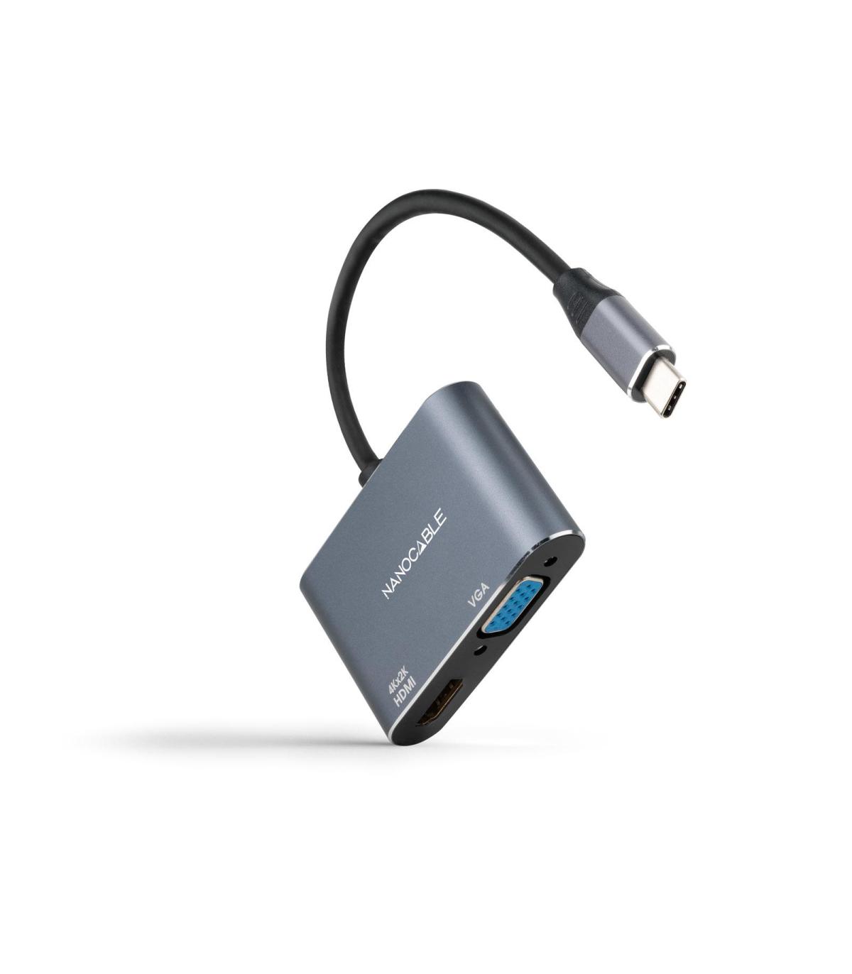 Nanocable Conversor USB-C M A HDMI-VGA H 15 Cm