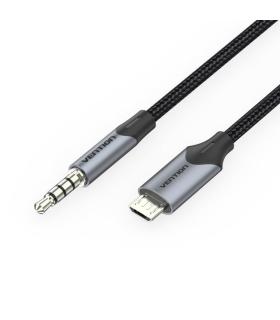 Cable Audio Vention BDGBG/ MicroUSB Macho - Jack 3.5 Macho/ 1.5m/ Negro