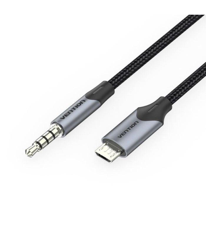 Cable Audio Vention BDGBG/ MicroUSB Macho - Jack 3.5 Macho/ 1.5m/ Negro