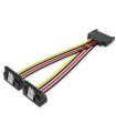Cable Alimentacin Vention KDBBB/ SATA Macho - 2x SATA Hembra/ 15cm/ Negro