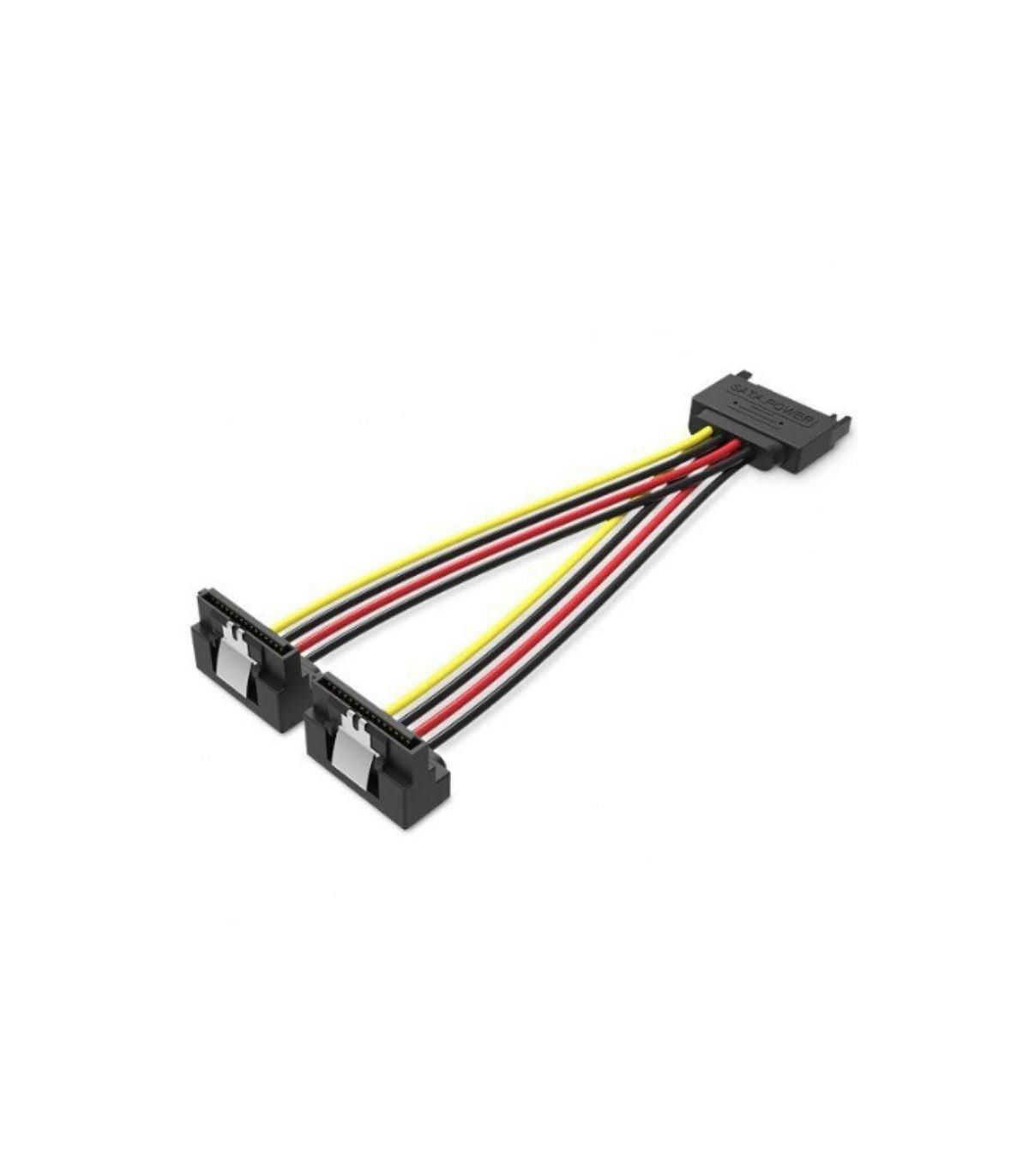 Cable Alimentacin Vention KDBBB/ SATA Macho - 2x SATA Hembra/ 15cm/ Negro