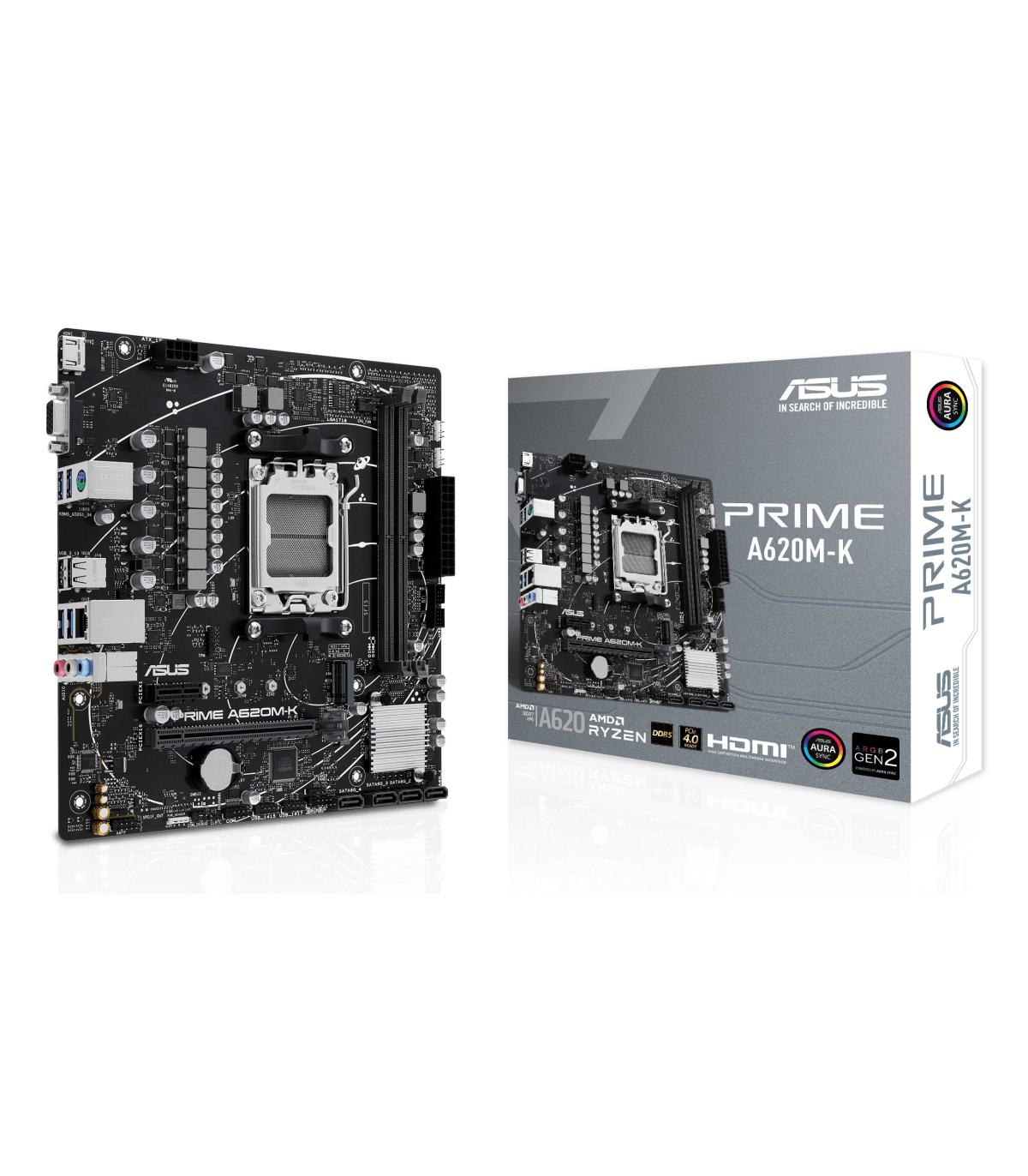 Placa Base Asus Prime A620M-K Socket AM5  DDR5  PCIe 4.0  Micro ATX