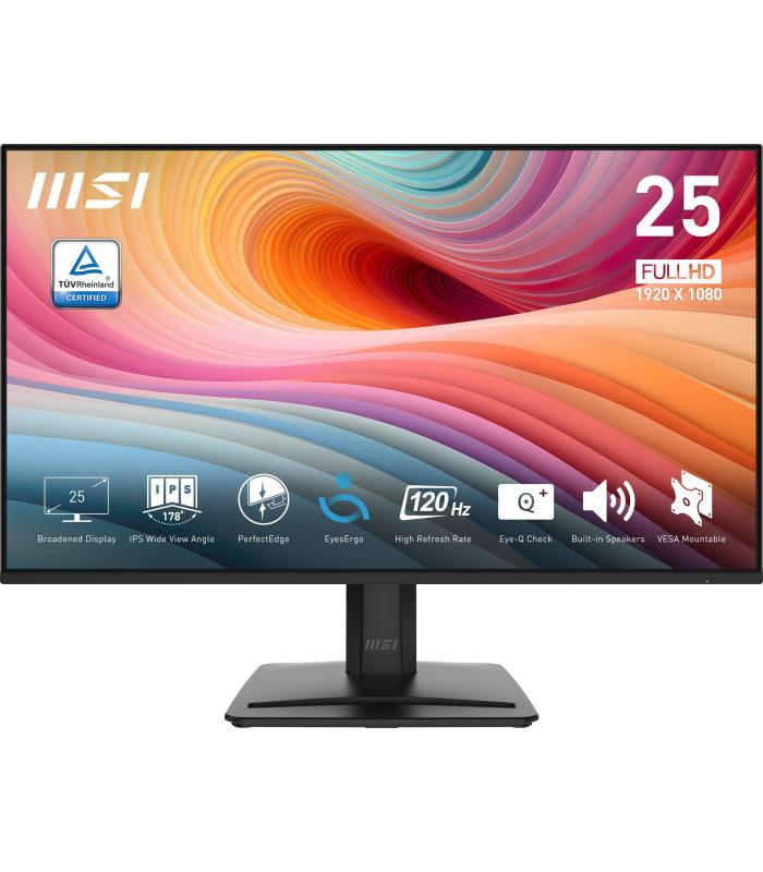 MSI PRO MP251 E2 Pantalla Para PC 62,2 Cm (24.5") 1920 X 1080 Pixeles Full HD LED Negro