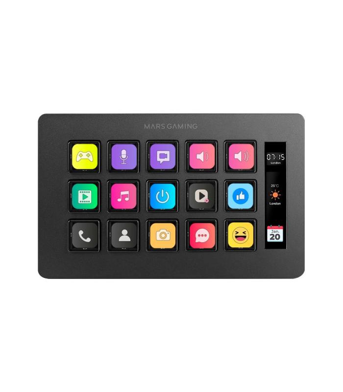 Stream Deck Slim Mars Gaming MSD-ONE  15 Teclas LCD  Negro