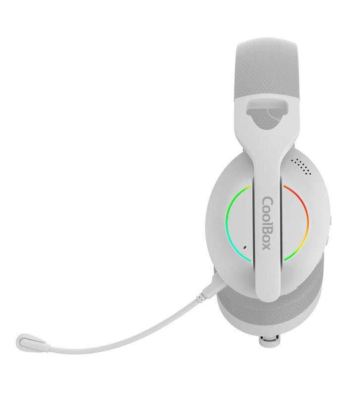 AURICULAR COOLBOX INALAMBRICOS GAMING MULTIDISPOSITIVO MICRO WB01 RGB BLANCO