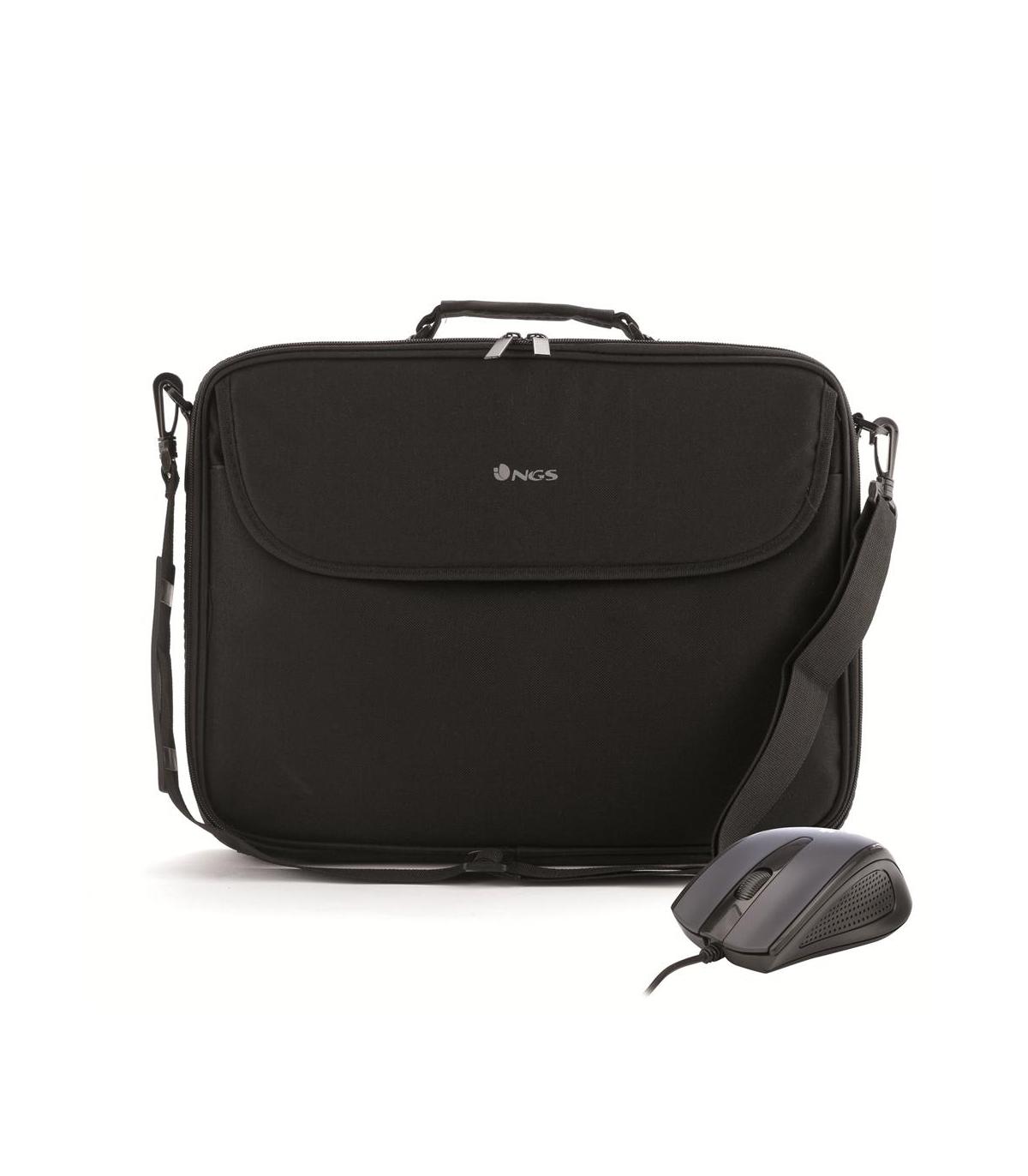 BOLSA PORTATIL  16 NGS MONRAY BUREAU KIT (BOLSA+RATON) NEGRO Y ROJO
