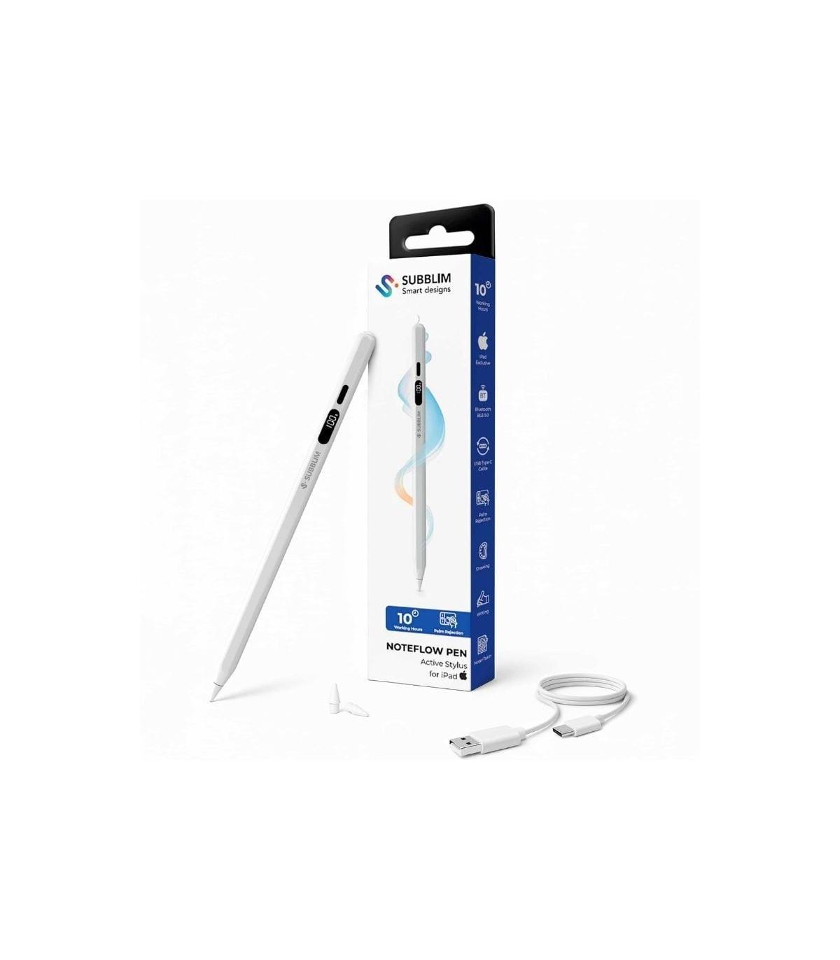 Lpiz Electrnico Subblim NoteFlow Pen para iPad/ Blanco