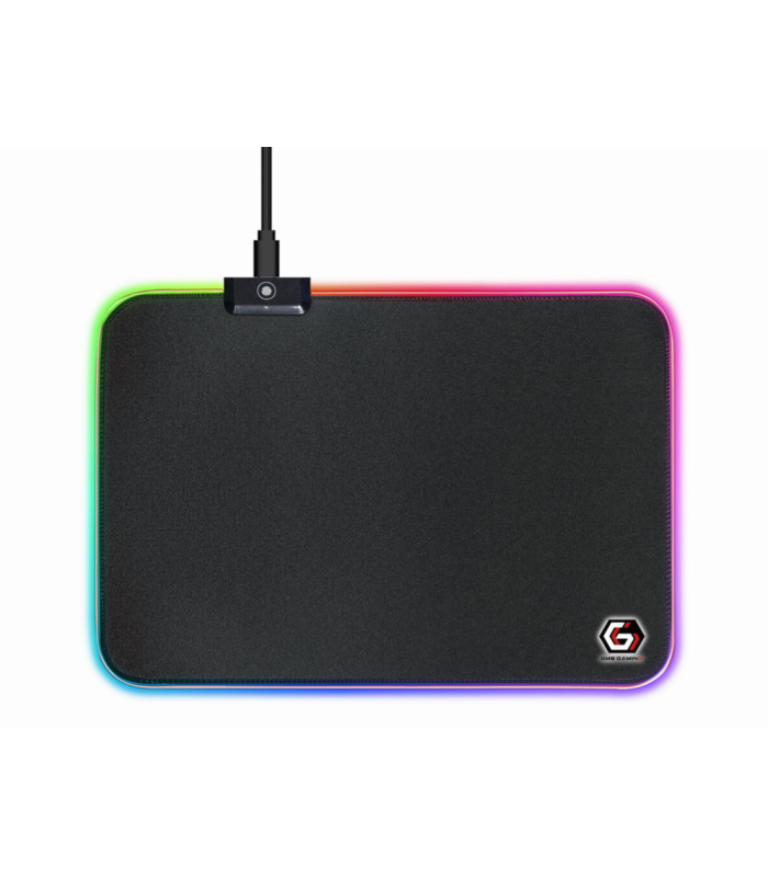 ALFOMBRILLA GAMING GEMBIRD LUZ LED NEGRO M 350X250X4 RGB