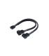 Cable divisor PWM 04P para 2 ventiladores negro 15cm