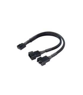 Cable divisor PWM 04P para 2 ventiladores negro 15cm