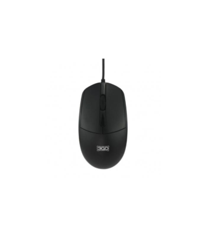 3Go MMAUS - Ratn Maus - USB - Negro - 1000dpi