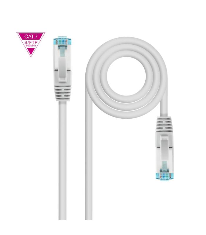 Cable De Red Latiguillo Cat.7 600MHZ LSZH SFTP PIMF AWG26, Blanco, 50 Cm