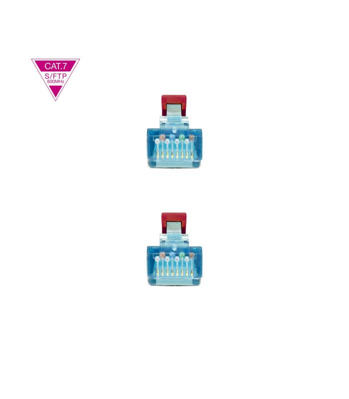 Cable De Red Latiguillo Cat.7 600MHZ LSZH SFTP PIMF AWG26, Rojo, 50 Cm