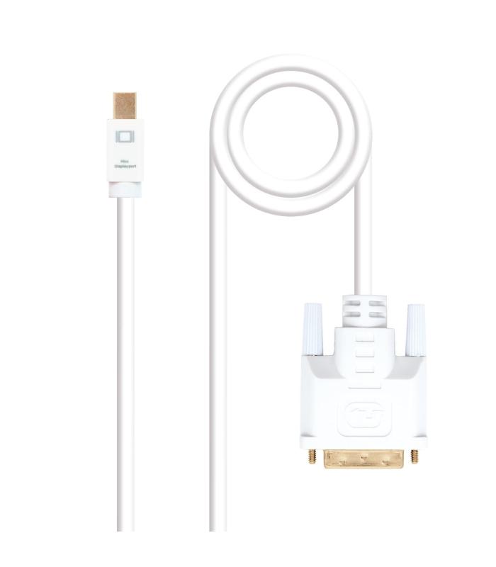 Nanocable - Cable Mini DisplayPort M A DVI M - Blanco - Longitud 2.0 M