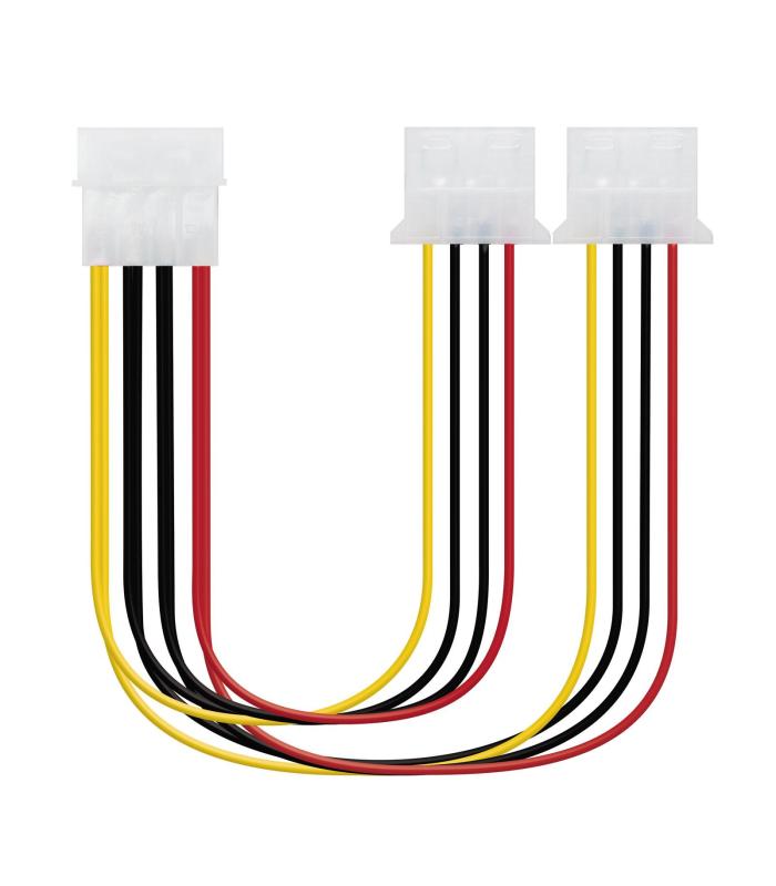 Nanocable - Cable Alimentacin Molex - 4 Pin-M  A 2 X 4-pin Hembra - 20cm