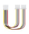 Nanocable - Cable Alimentacin Molex - 4 Pin-M  A 2 X 4-pin Hembra - 20cm