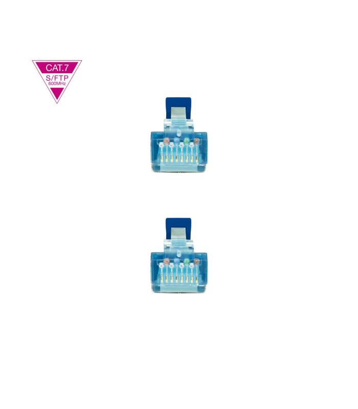 Cable De Red Latiguillo Cat.7 600MHZ LSZH SFTP PIMF AWG26, Azul, 2 M