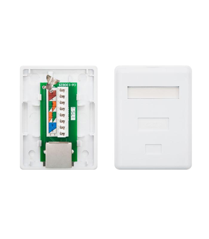 ROSETA SUPERFICIE RJ45 CAT.6 FTP 1 TOMA, BLANCO
