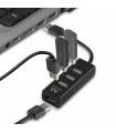 HUB EWENT USB 2.0 HIGH SPEED USB-A 4 PUERTOS NEGRO