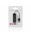 HUB EWENT USB 2.0 HIGH SPEED USB-A 4 PUERTOS NEGRO