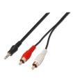 CABLE AUDIO AISENS ESTEREO JACK 3.5 M-2XRCA M NEGRO 1.5M