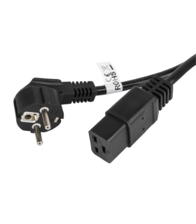 CABLE LANBERG ALIMENTACION CEE 7/7 A IEC 320 C19 1.8M 16A VDE NEGRO