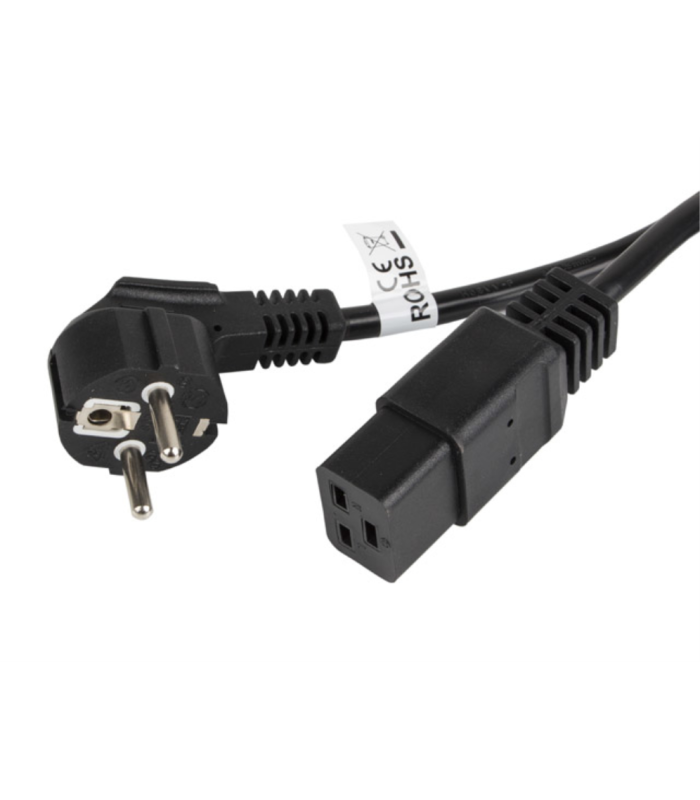 CABLE LANBERG ALIMENTACION CEE 7/7 A IEC 320 C19 1.8M 16A VDE NEGRO