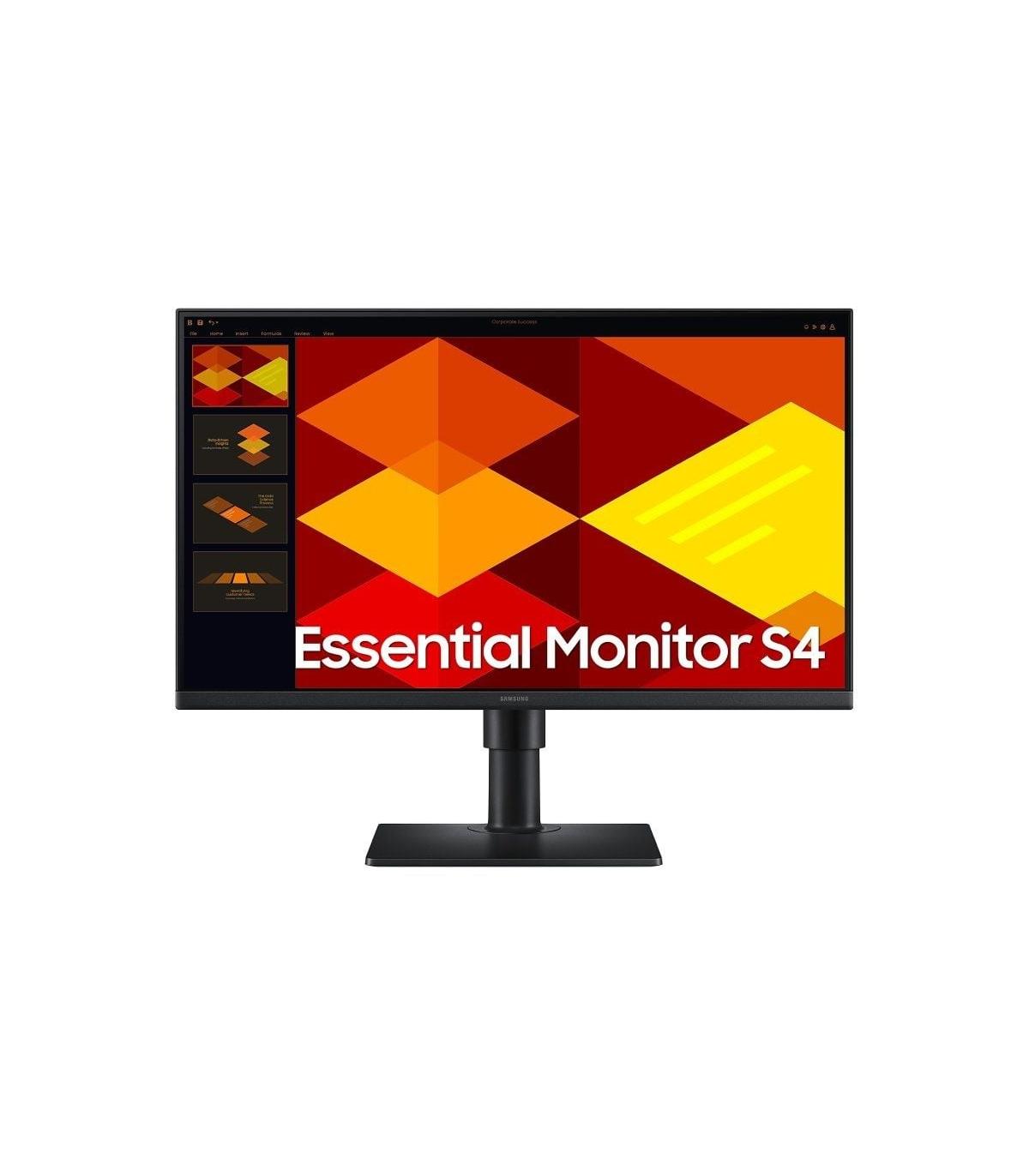 Monitor Profesional Samsung Essential Monitor S4 S40GD S24D402GAU/ 24\'/ Full HD/ Regulable en altura/ Negro