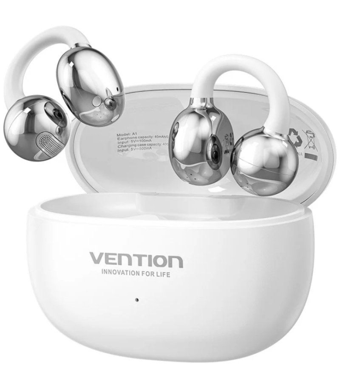 Auriculares Bluetooth Vention Echo Clip A11 Pro con estuche de carga/ Autonoma 6h/ Blancos