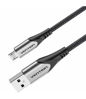 Cable USB 2.0 Vention COAHH/ microUSB Macho - USB Macho/ 480Mbps/ 2m/ Gris
