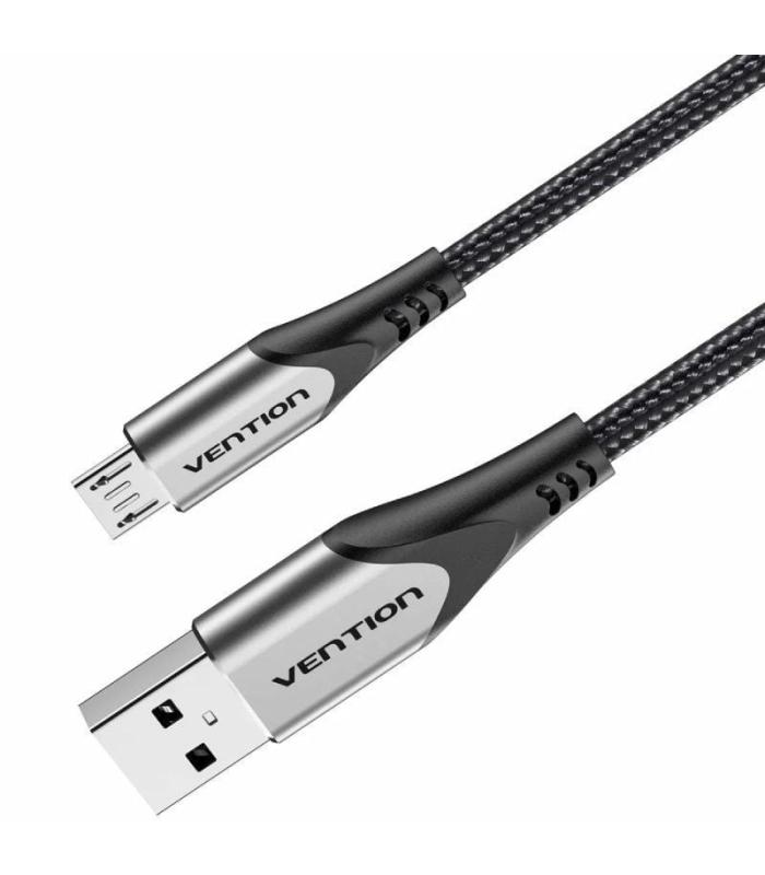 Cable USB 2.0 Vention COAHH/ microUSB Macho - USB Macho/ 480Mbps/ 2m/ Gris