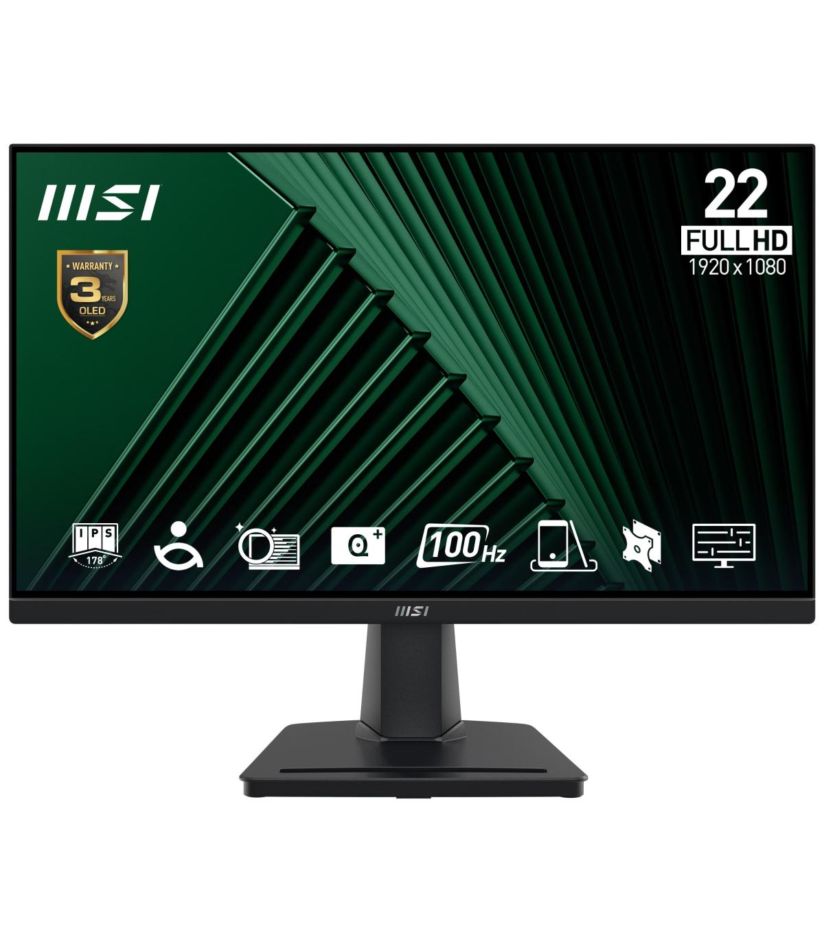 MSI MP225V Monitor 21.5" VA FHD 100hz 1ms VGA HDMI