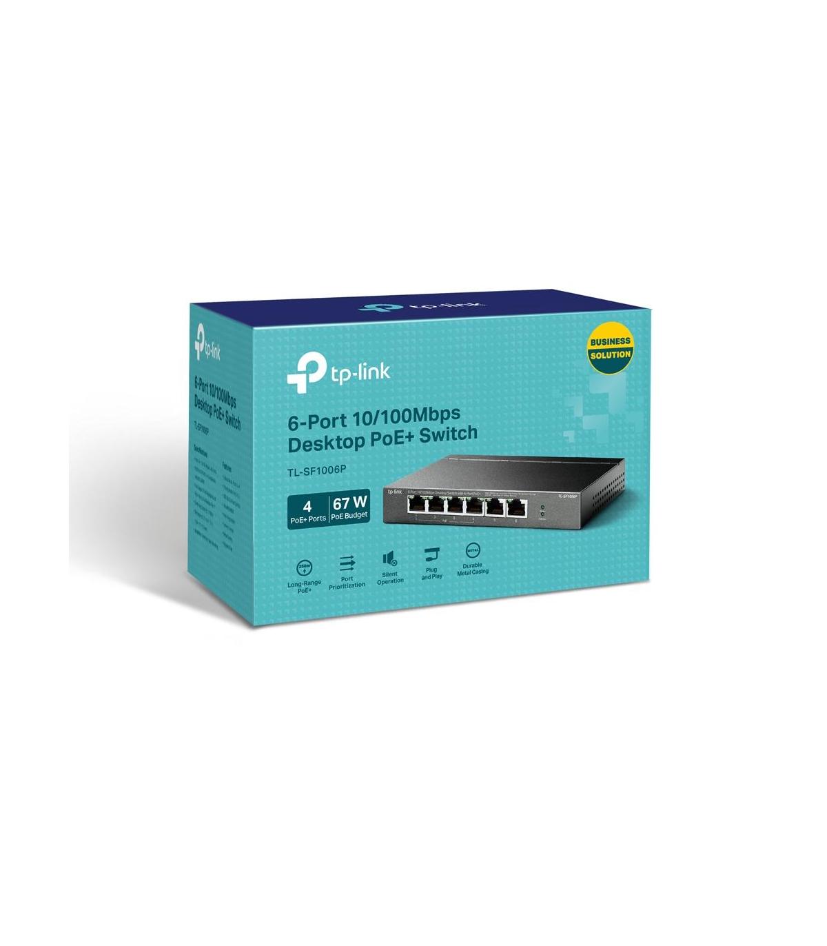 TP-Link TL-SF1006P switch No administrado Fast Ethernet (10 100) Energía sobre Ethernet (PoE) Negro