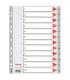 SEPARADOR NUMERICO POLIPROPILENO MULTITALADRO 1-12 FORMATO A4 COLOR GRIS ESSELTE 47138
