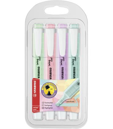 STABILO swing cool Pastel marcador 4 pieza(s) Punta de cincel Azul, Verde, Rosa, Púrpura