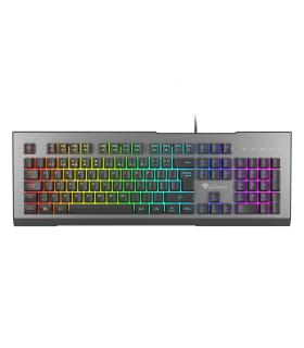 GENESIS Rhod 500 RGB teclado Juego USB QWERTY Portugués Negro, Plata