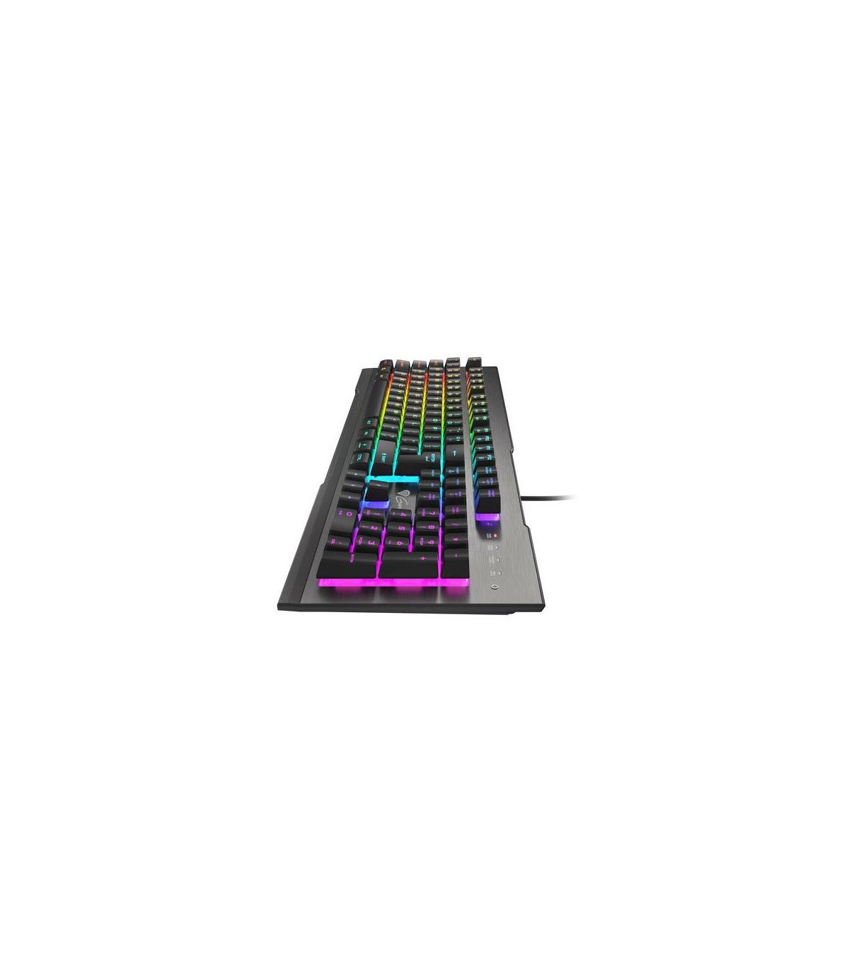 GENESIS Rhod 500 RGB teclado Juego USB QWERTY Portugués Negro, Plata