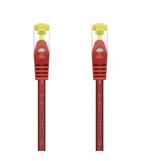 AISENS Cable De Red Latiguillo RJ45 LSZH Cat.7 600 MHz S FTP PIMF AWG26, Rojo, 25 cm