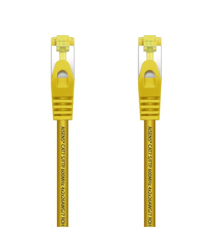 AISENS Cable De Red Latiguillo RJ45 LSZH Cat.7 600 MHz S FTP PIMF AWG26, Amarillo, 1.0 m