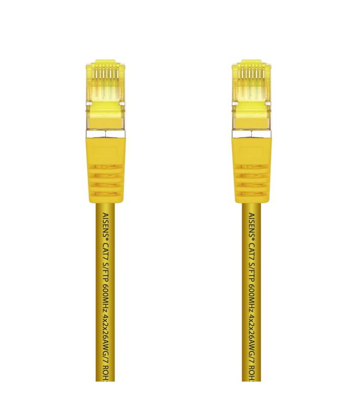 AISENS Cable De Red Latiguillo RJ45 LSZH Cat.7 600 MHz S FTP PIMF AWG26, Amarillo, 1.0 m