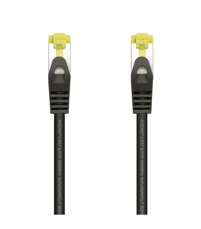 AISENS Cable De Red Latiguillo RJ45 LSZH Cat.7 600 MHz S FTP PIMF AWG26, Negro, 2.0 m