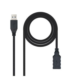 Nanocable Cable USB 3.0, Tipo A M-A H, Negro, 3.0 M
