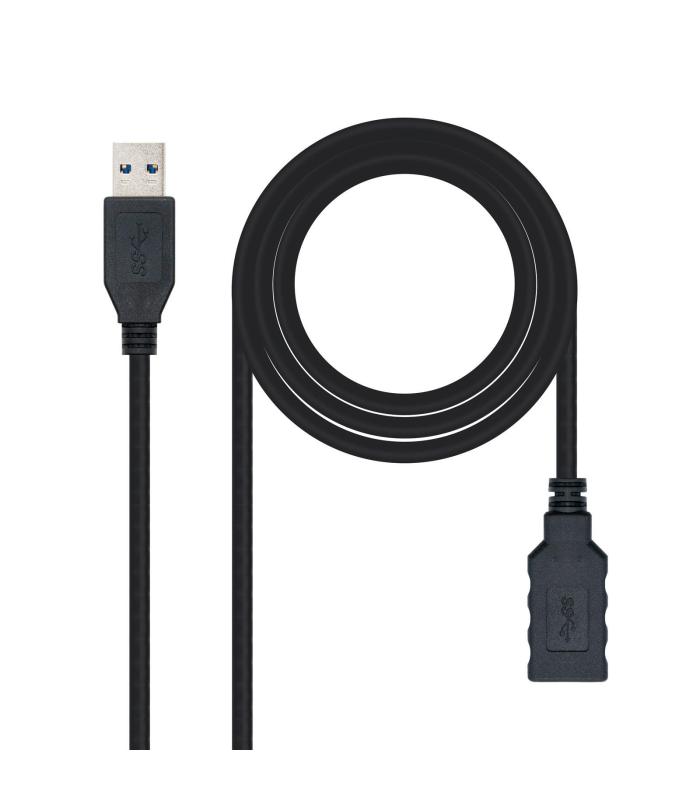 Nanocable Cable USB 3.0, Tipo A M-A H, Negro, 3.0 M