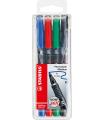 STABILO OHPen universal permanent, 4 Pack marcador permanente Punta redonda Negro, Azul, Verde, Rojo 4 pieza(s)