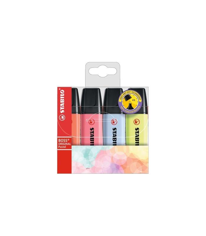 STABILO Boss Original Pastel marcador 4 pieza(s) Punta de cincel Multicolor