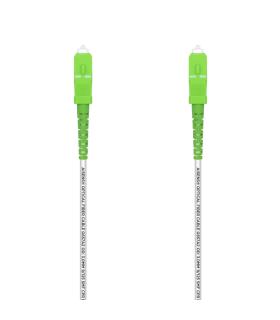 AISENS Cable Fibra Óptica Latiguillo G657A2 3.0 9 125 SMF Simplex CPR DCA LSZH, SC APC-SC APC, Blanco, 3.0 m