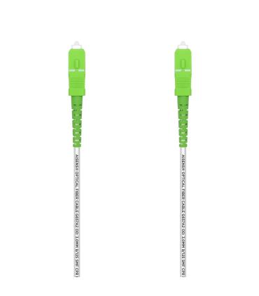 AISENS Cable Fibra Óptica Latiguillo G657A2 3.0 9 125 SMF Simplex CPR DCA LSZH, SC APC-SC APC, Blanco, 3.0 m