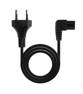 TooQ Cable de Alimentación Acodado CEE7 16 M-C7 H, Negro, 3 m